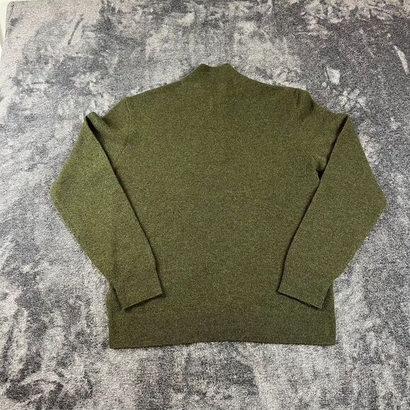 SOLD Ralph Lauren Purple Label Slim-Fit Suede-Trimmed Cashmere 1/2 Zip Sweater L - Picture 11 of 12